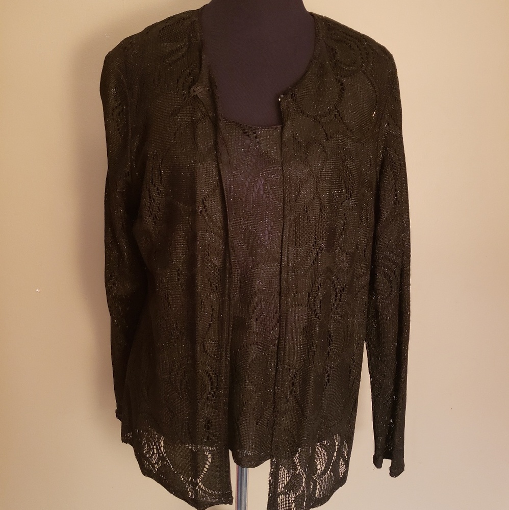 Black Cardigan Set